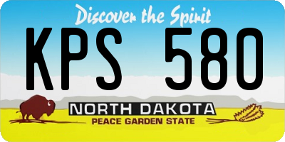 ND license plate KPS580