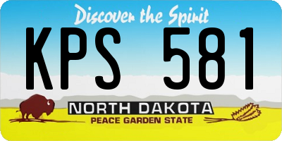 ND license plate KPS581