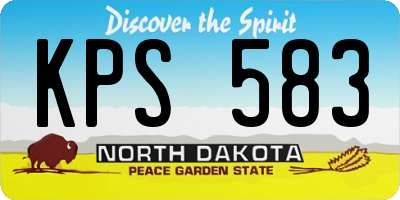 ND license plate KPS583