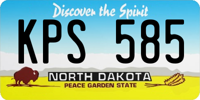 ND license plate KPS585