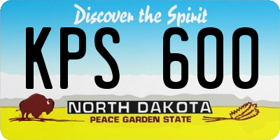 ND license plate KPS600