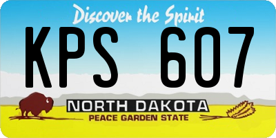 ND license plate KPS607
