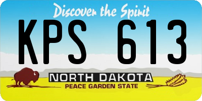 ND license plate KPS613