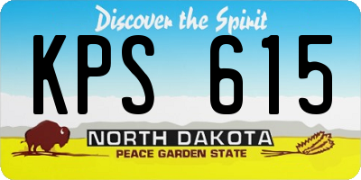 ND license plate KPS615