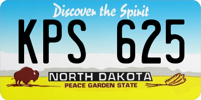 ND license plate KPS625