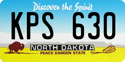 ND license plate KPS630