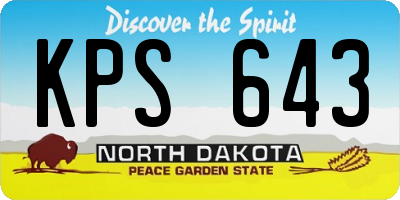 ND license plate KPS643