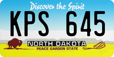 ND license plate KPS645