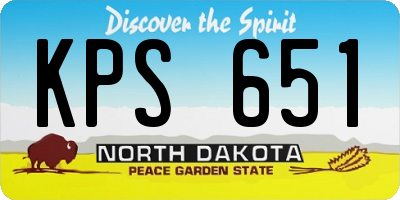 ND license plate KPS651