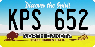 ND license plate KPS652