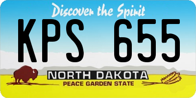 ND license plate KPS655