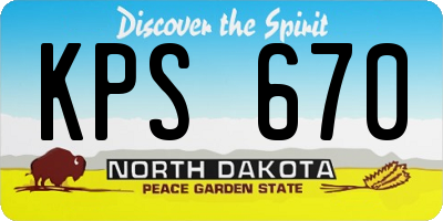 ND license plate KPS670
