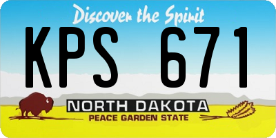 ND license plate KPS671