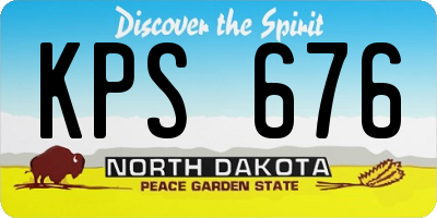 ND license plate KPS676