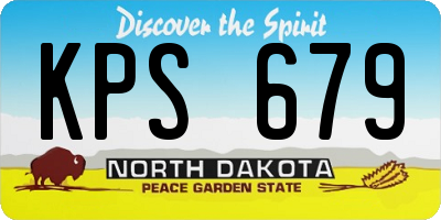 ND license plate KPS679