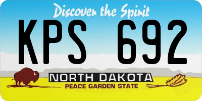 ND license plate KPS692
