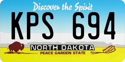 ND license plate KPS694