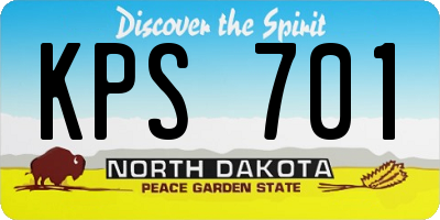 ND license plate KPS701