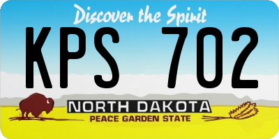 ND license plate KPS702