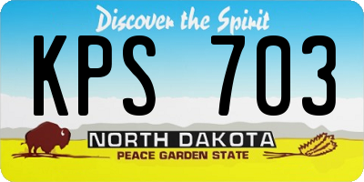 ND license plate KPS703