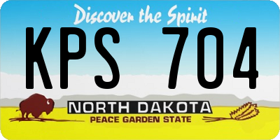 ND license plate KPS704