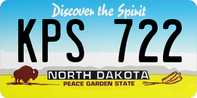 ND license plate KPS722