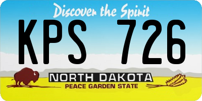 ND license plate KPS726