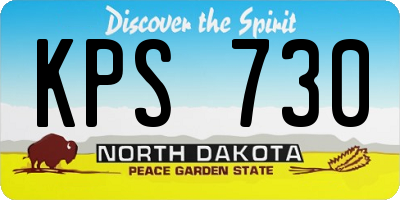 ND license plate KPS730