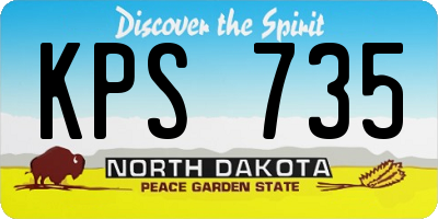 ND license plate KPS735