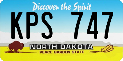 ND license plate KPS747