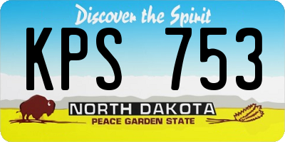 ND license plate KPS753