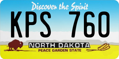 ND license plate KPS760