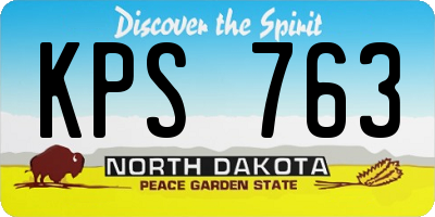 ND license plate KPS763