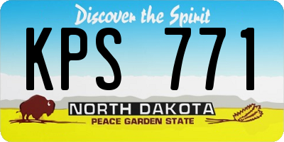 ND license plate KPS771
