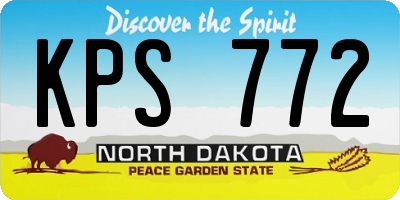 ND license plate KPS772