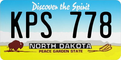 ND license plate KPS778