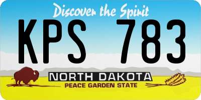 ND license plate KPS783