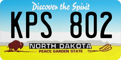 ND license plate KPS802