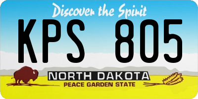 ND license plate KPS805