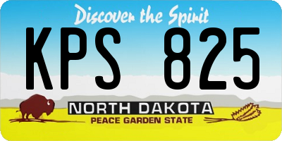 ND license plate KPS825