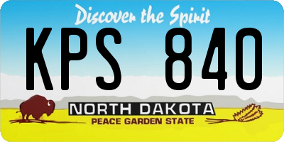 ND license plate KPS840
