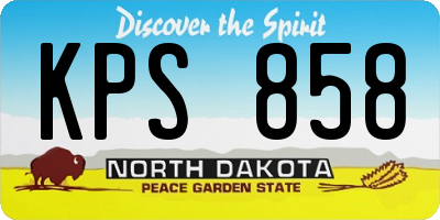 ND license plate KPS858