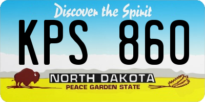 ND license plate KPS860
