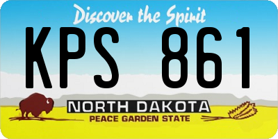 ND license plate KPS861