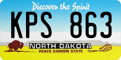 ND license plate KPS863