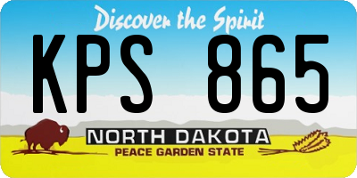 ND license plate KPS865