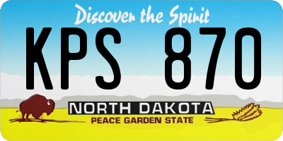 ND license plate KPS870