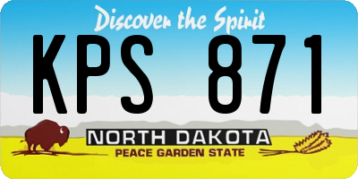 ND license plate KPS871