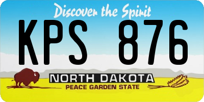 ND license plate KPS876