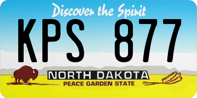 ND license plate KPS877